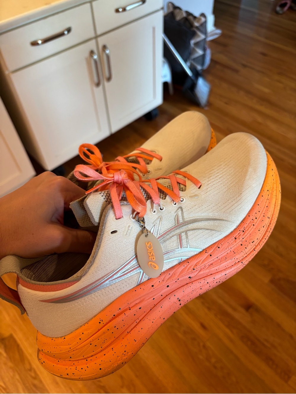 ASICS x Free People Women's Running Shoes in Cream and Orange - size 10.5